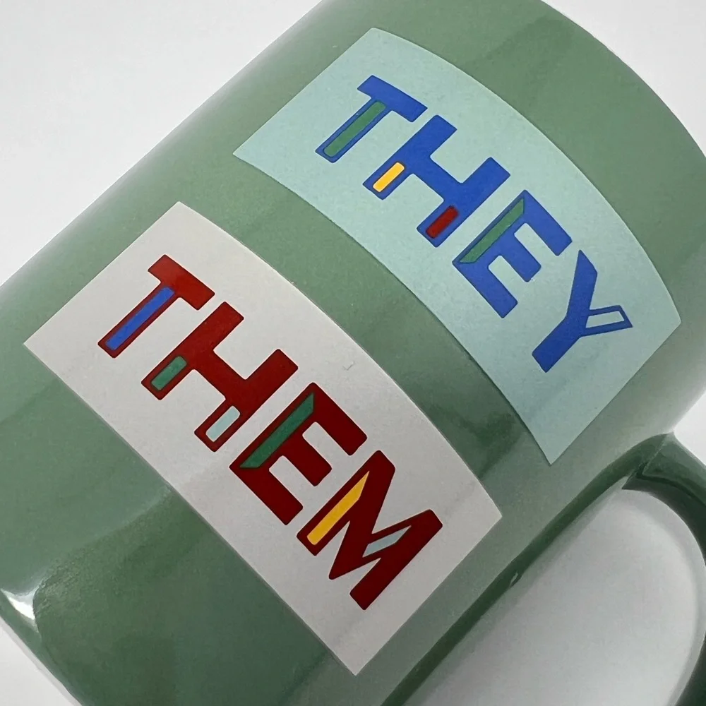 They Them Coffee Mug Pronouns Cup LGBTQ Pride Office Decor College Dorm Desk